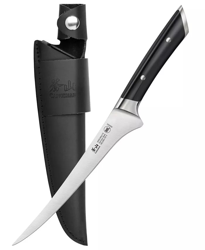 7" Fillet Knife with Leather Sheath - HELENA