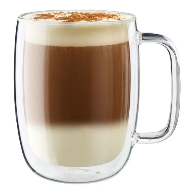 Sorrento Plus Latte Glass Mug, 15 oz. - Set of 2